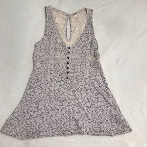 Free people tank with lace back.